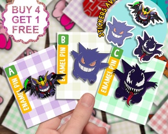 Gengar Venom Fantasy Enamel Pin Gift Set Anime Meme Gift Funny Pins Set Cute Bag Pins Enamel Pins For Jeans Enamel Pin Anime Set Enamel Pin