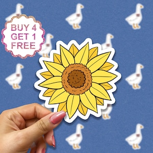 Adesivo de girassol flor adesivos flores selvagens adesivos bonito girassol presente mini portátil adesivos estéticos conjunto tumbler adesivos