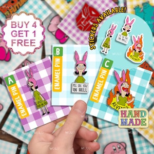 Juego de regalo de pines esmaltados con el meme del infierno de Louise Belcher, regalo para amantes de los dibujos animados, pin de solapa divertido, lindos pines de mochila, pin esmaltado, juego de pines esmaltados lindos de dibujos animados