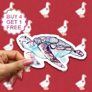 Hawaiiaanse zeeschildpad sticker oceaan sticker dierlijke stickers meme schildpad cadeau voor hem laptop sticker bundel esthetische sticker pack