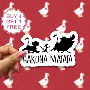 Hakuna Watata, Zitat Aufkleber, Glückliches Leben Aufkleber, Positives Vibe Geschenk, Inspirierender Laptop Aufkleber, Ästhetischer Aufkleber