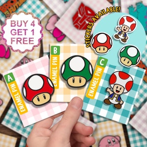 Super Mario Mushroom Enamel Pins Gift Set Boyfriend Game Gift Enamel Pin Funny Video Game Enamel Pins Enamel Anime Pins Enamel Pin Set Funny