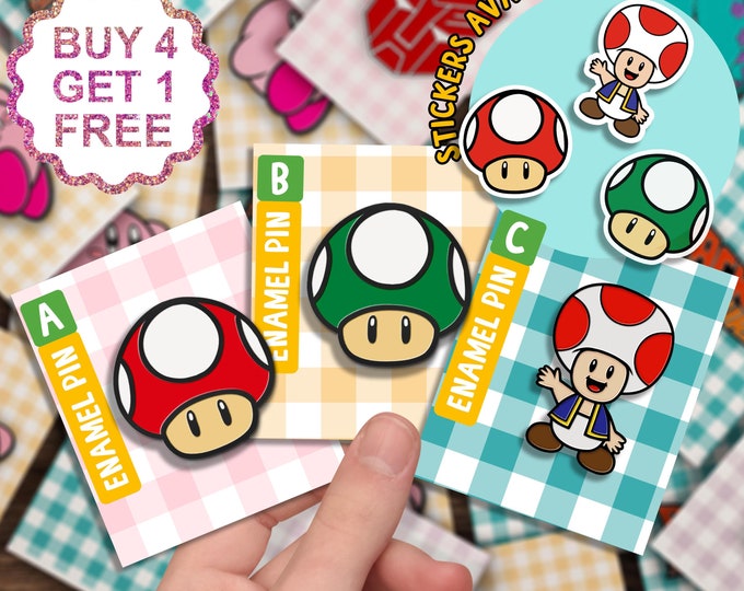 Super Mario Mushroom Enamel Pins Gift Set Boyfriend Game Gift Enamel Pin Funny Video Game Enamel Pins Enamel Anime Pins Enamel Pin Set Funny
