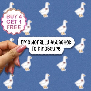 Emotioneel gehecht aan dinosaurussensticker, grappige dinosaurusstickers, paleontologiesticker, Triceratopssticker