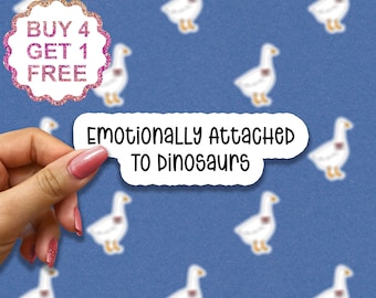 Emotionally Attached To Dinosaurs Sticker, Funny Dinosaur Stickers, Paleontology Sticker, Triceratops Sticker