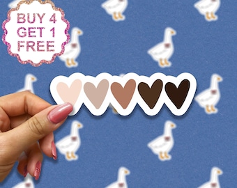 Heart Shades Sticker, Diversity Stickers, Water Bottle Decals, Diversity Hearts Stickers, Love Stickers