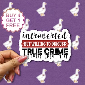 Sticker True Crime, Stickers citations, Sticker crime, Cadeau vrai crime, Stickers mini ordinateur portable