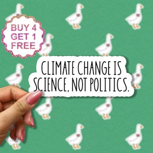 Adesivo mudança climática é ciência, não política, adesivos ambientais, adesivos climáticos, decalques para laptop, adesivo para copo de planeta