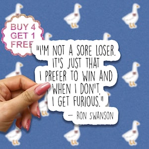 Ik ben geen slechte verliezer sticker, citeer stickers, stickers tv-show, grappig sarcasme citaat, inspirerende laptop stickers, esthetische sticker set