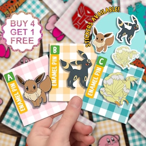 Juego de regalo de pines esmaltados de Eevee, regalo de anime para niños, pines divertidos, lindos pines esmaltados kawaii, juego de pines esmaltados de dibujos animados, juego de pines kawaii