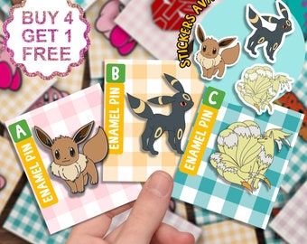 Eevee Pin Mostro Smalto Pins Regalo Set Anime Regalo Per Ragazzi Divertenti Pins Cute Kawaii Pin Smalto Cartoon Smalto Pin Set Kawaii Pin Set