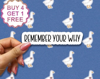 Remember Your Why Sticker, Funny Stickers, Motivation Laptop Decals, Motivational Tumbler Stickers, Water Bottle Sticker, Water Bottle Decal