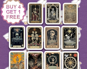 Moon Sun Tarot Tarot Card Tarot Vinyl Sticker Oracle Card Gift Y2K Laptop Stickers Aesthetic Sticker Pack Stickers Pack Waterbottle