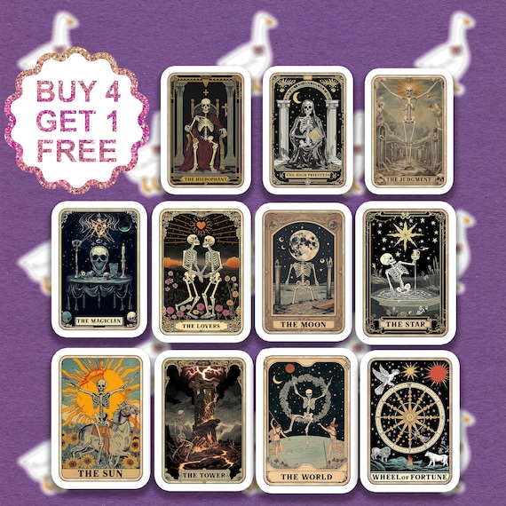 Moon Sun Tarot Tarot Card Tarot Vinyl Sticker Oracle Card Gift Y2K Laptop Stickers Aesthetic Sticker Pack Stickers Pack Waterbottle