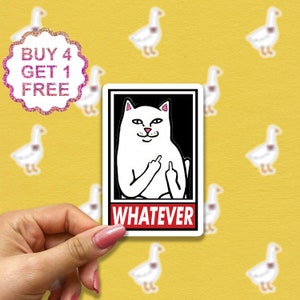 Qualunque adesivo, adesivi con citazione, adesivi con meme di gatto, adesivi per gli amanti dei gatti, adesivi per laptop stimolanti, set di adesivi estetici