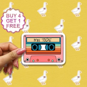 Mix tape sticker, quote stickers, retro leuke sticker, positieve sfeer cadeau, inspirerende laptopstickers, esthetische stickerset