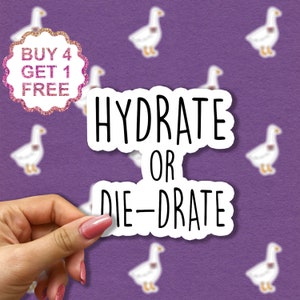Hydrate Or Die-Drate Aufkleber, Zitat Aufkleber, lustiges Aufkleberpaket, lustiges Sarkasmus-Zitat, Aufkleber Laptop Bundle, ästhetischer Aufklebersatz