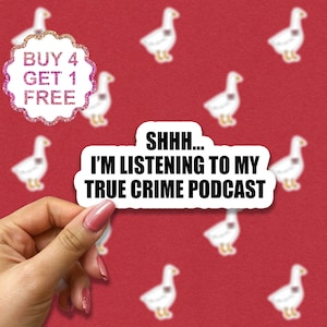 Adesivi per podcast Shhh Crime, adesivi per podcast True Crime, adesivi divertenti, decalcomanie per laptop sul crimine, adesivi per bicchiere del crimine, bottiglia d'acqua per il crimine
