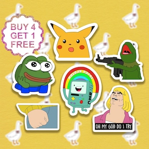 Adesivos engraçados de memes da Pika, adesivos de livros da Alice do País das Maravilhas, presentes de memes de anime, adesivos para laptop Y2K, pacote de adesivos estéticos, adesivos de copo