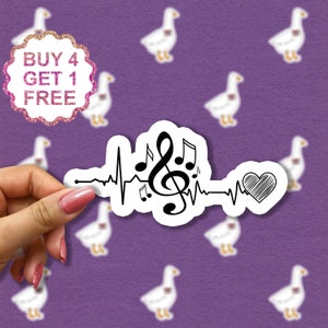 Sticker battement de coeur notes de musique, Sticker musique, Stickers musicaux, Stickers musique rigolote, Stickers ordinateur portable, Stickers paroles de chansons,