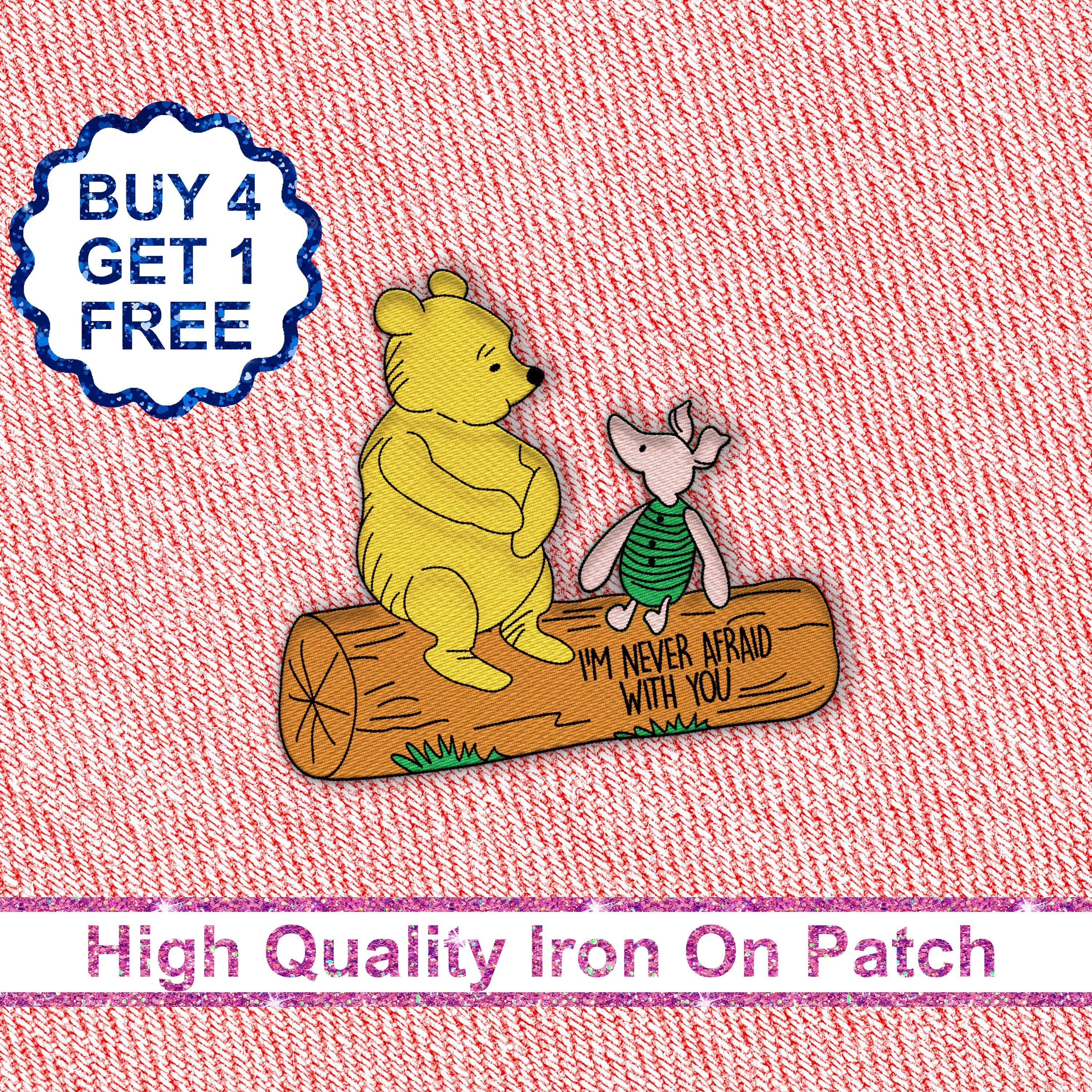 Iron on patches - WINNIE THE POOH HEART Disney - pink - 6,2x6,1cm -  Application Embroided badges