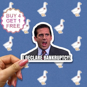 Ik verklaar faillissementssticker, citeerstickers, Michael The Office, grappig sarcasmecitaat, inspirerende laptopstickers, esthetische stickerset