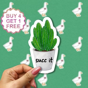 Succ It sticker, succulente stickers, plantenlevenstickers, plantenlaptopstickers, planttuimelaarstickers, plantwaterflessticker