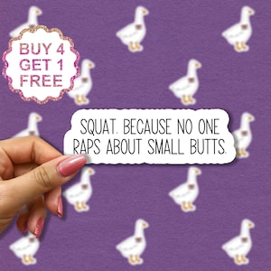 En cuclillas porque nadie rapea sobre la pegatina de Little Butts, computadora portátil de entrenamiento motivacional, pegatinas motivacionales de gimnasio inspiradoras para vaso