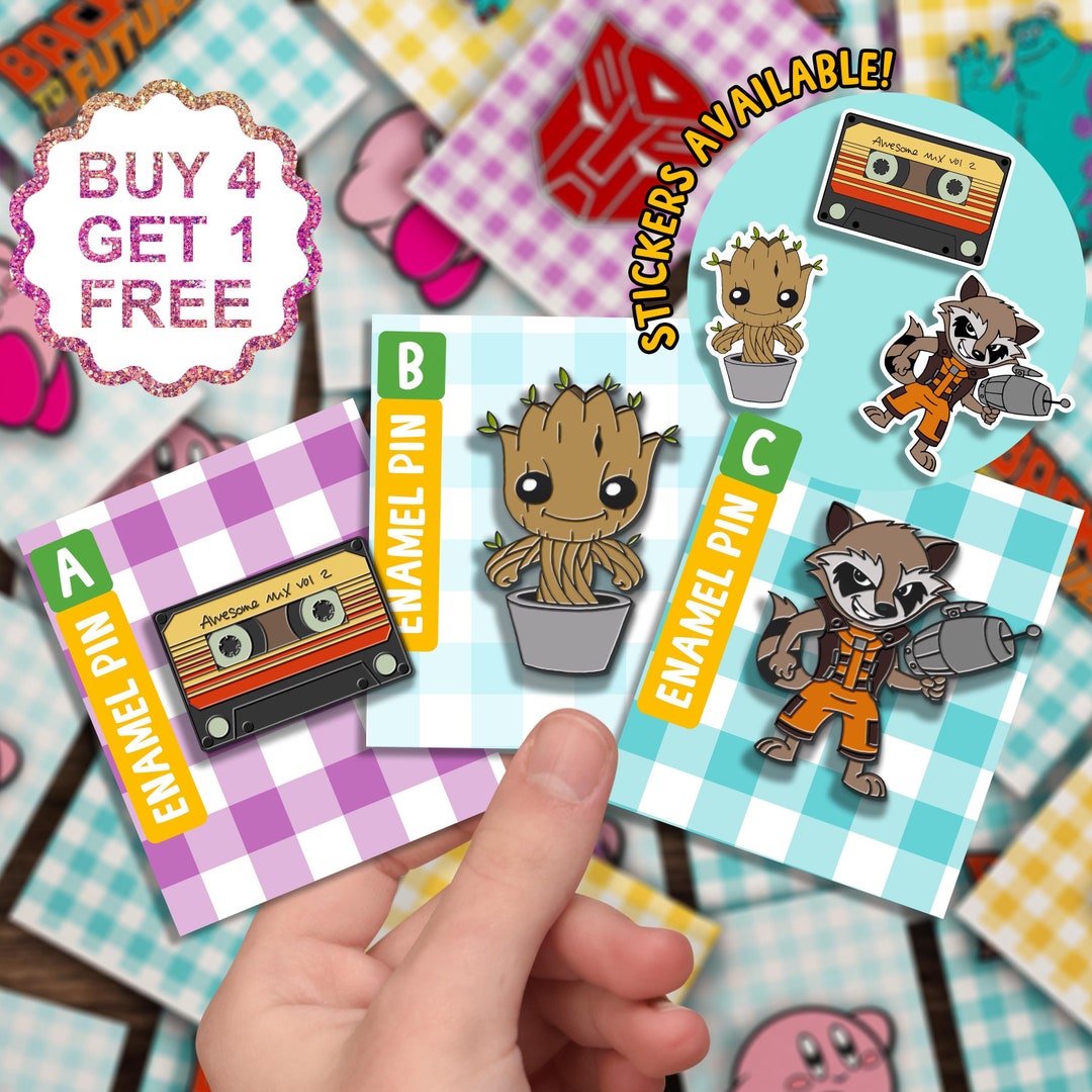 Groot Galaxy Enamel Pins Gift Set Movie Lovers Gifts Cute Funny Animal ...