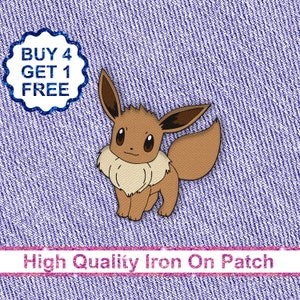 Pokemon Squirtle Bulbasaur Charmander Eevee Patch Embroidered Cartoon Iron  On Sew On Patch