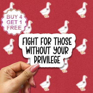 Adesivos Lute por Aqueles Sem Seu Privilégio, Adesivos de Direitos Iguais, Decalques para Laptop, Adesivos para Copos de Igualdade, Adesivo de Empoderamento Feminino