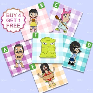 Set de regalo de pins esmaltados de anime de la familia Bob Burger, pins esmaltados divertidos de Bob Belcher, pins de mochila lindos de Tina Belcher, pins de anime divertidos, set de pins kawaii