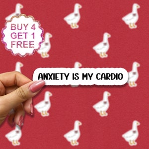 L'ansia è il mio adesivo cardio, adesivo divertente introverso, adesivo divertente, decalcomania per laptop, adesivo tumbler ansia, adesivo ansia