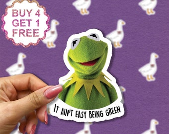 It Ain't Easy Being Green Sticker, Quote Stickers, Frogs Meme Sticker, Kermit, Sticker Laptop Bundle, Aesthetic Sticker Set