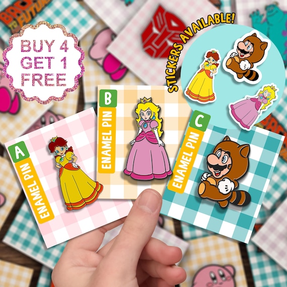 Princess Daisy Kawaii Enamel Pin Gift Set Gaming Fan Gift Cute Funny Enamel Pins Kawaii Backpack Pins Anime Lapel Pins Anime Pin Set