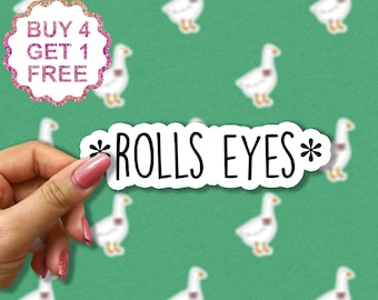Rolls Eyes Sticker, Quote Stickers, Funny Stickers Pack, Funny Sarcasm Quote, Sticker Laptop Bundle, Aesthetic Sticker Set