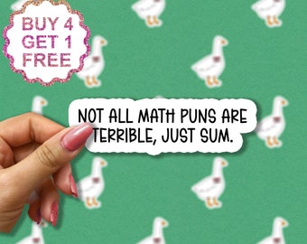 Pegatina "No todos los juegos de palabras matemáticos son terribles", pegatinas para portátiles de matemáticas, pegatinas para botellas de agua de matemáticas, pegatinas para vasos, pegatinas para profesores de matemáticas