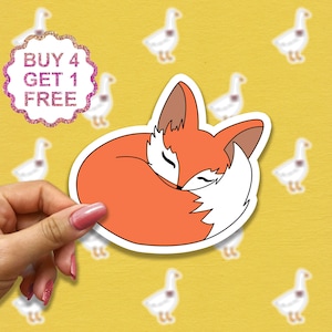 Sticker renard forestier Sticker bébé animal Sticker animaux sauvages renard des bois cadeau inspirant Stickers ordinateur portable lot d'autocollants esthétiques