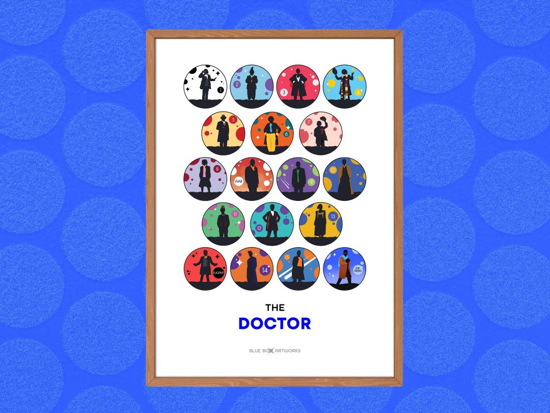 Doctor Who Art Print – the Doctors, A5 A4 A3 A2, Sci-fi Wall Art ...