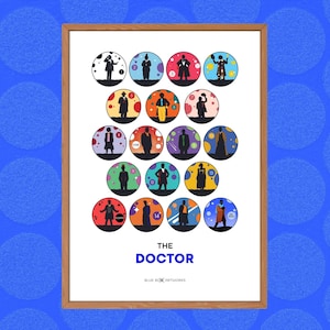 Doctor Who Art Print – The Doctors, A5 A4 A3 A2, Sci-Fi Wall Art, Whovian Gift Poster Doctor Who, Dr Who | Birthday, Christmas Every Doctor