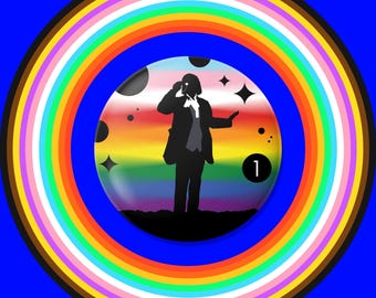 初代ドクター・プライドピン｜ドクター・フーにインスパイアされたウィリアム・ハートネルのLGBTQ+ボタン｜レインボー・フーヴィアンギフト｜クィアSFコレクターバッジ