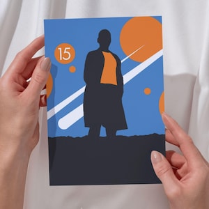 Tarjeta con impresión artística del 15.º Doctor de Doctor Who: póster minimalista enmarcable, tarjeta de felicitación, regalo de Doctor Who, Whovian, Ncuti Gatwa del 15.º Doctor