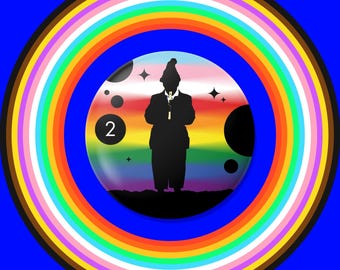 2代目ドクター・プライドピン｜ドクター・フーにインスパイアされたパトリック・トラウトンのLGBTQ+ボタン｜レインボー・フーヴィアンギフト｜クィアSFコレクターバッジ