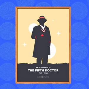 Doctor Who Art Print – 5th Doctor, A5 A4 A3 A2, Sci-Fi Wall Art, Whovian Gift Poster Fifth Dr Who Peter Davison | Birthday, Christmas
