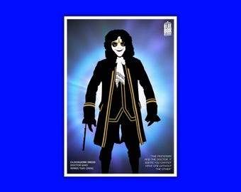 ドクター・フー アートプリント - クロックワーク・ドロイド - A4 A3 A2、SF ウォールアートポスター、10代目ドクター デヴィッド・テナント シリーズ2 ファンへのクリスマスギフト