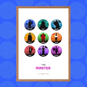 Doctor Who Art Print – The Masters, A5 A4 A3 A2, Sci-Fi Wall Art, Whovian Gift Poster Doctor Who, Dr Who | Birthday, Christmas Every Master