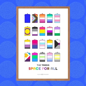 Doctor Who Art Print – TARDIS Pride, A5 A4 A3 A2, LGBTQ+ Trans, Rainbow, Gay, Wall Art, Whovian Gift Poster Dr Who | Birthday, Christmas