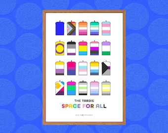 Doctor Who Art Print – TARDIS Pride, A5 A4 A3 A2, LGBTQ+ Trans, Rainbow, Gay, Wall Art, Whovian Gift Poster Dr Who | Birthday, Christmas