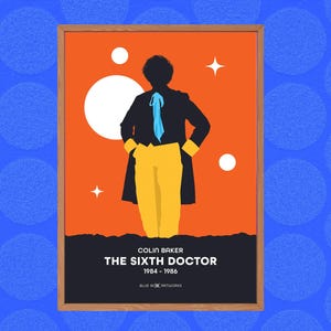 Doctor Who Art Print – 6th Doctor, A5 A4 A3 A2, Sci-Fi Wall Art, Whovian Gift Poster Sixth Dr Who | Birthday, Christmas | Colin Baker