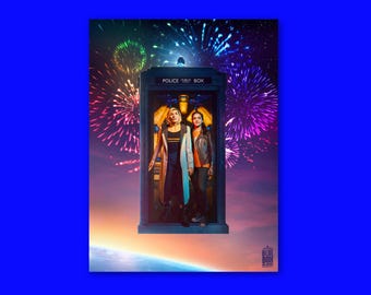 ドクター・フー 13代目ドクター プライドポスター | ターディス LGBTQ+ プリント | タスミン ジョディ・ウィテカー フーヴィアン ウォールアート | レインボー SF ファンアート 額なしギフト